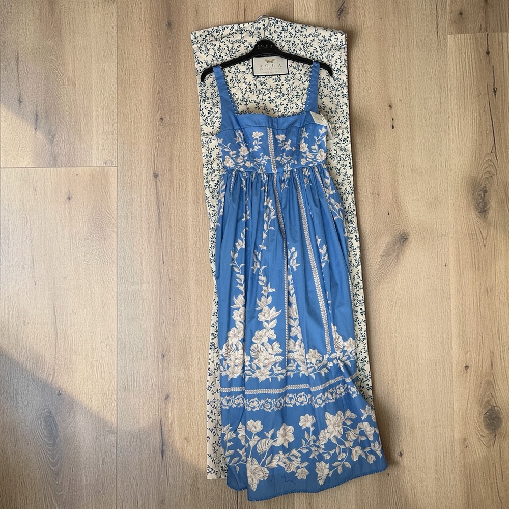 NEW AGUA x AGUA BENDITA Barbara Madera Midi Dress. Color: Blue. Size: XS. NWT - Picture 11 of 12